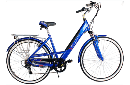 Swift Step Through electric Bike in Blue